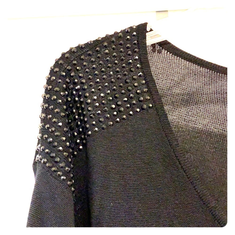 Express sweater with beaded shoulder detail